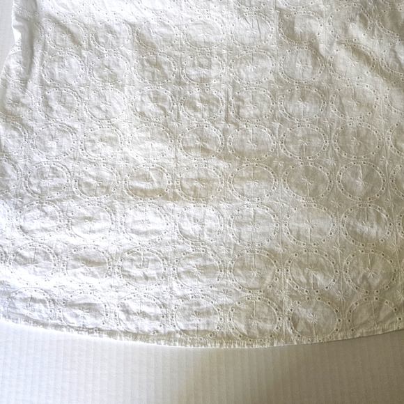 Ellos white eyelet dress size 16 off shoulder shift style lined summer spring - Picture 7 of 9